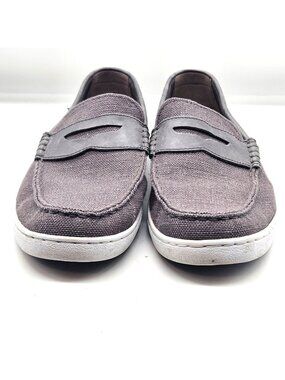 Cole Haan Mens Grey Canvas Leather Penny Loafers Slip-On Shoes Size 11.5M C25710